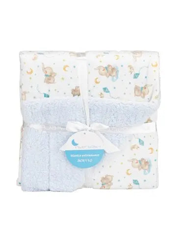 Manta Bebé Elefante Azul