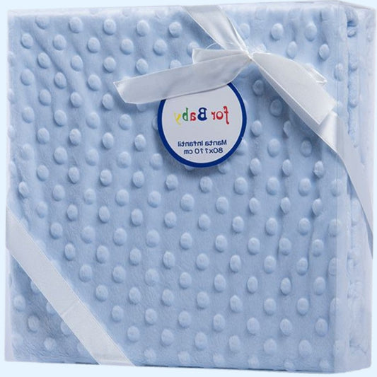 Manta Topos Azul Bordada