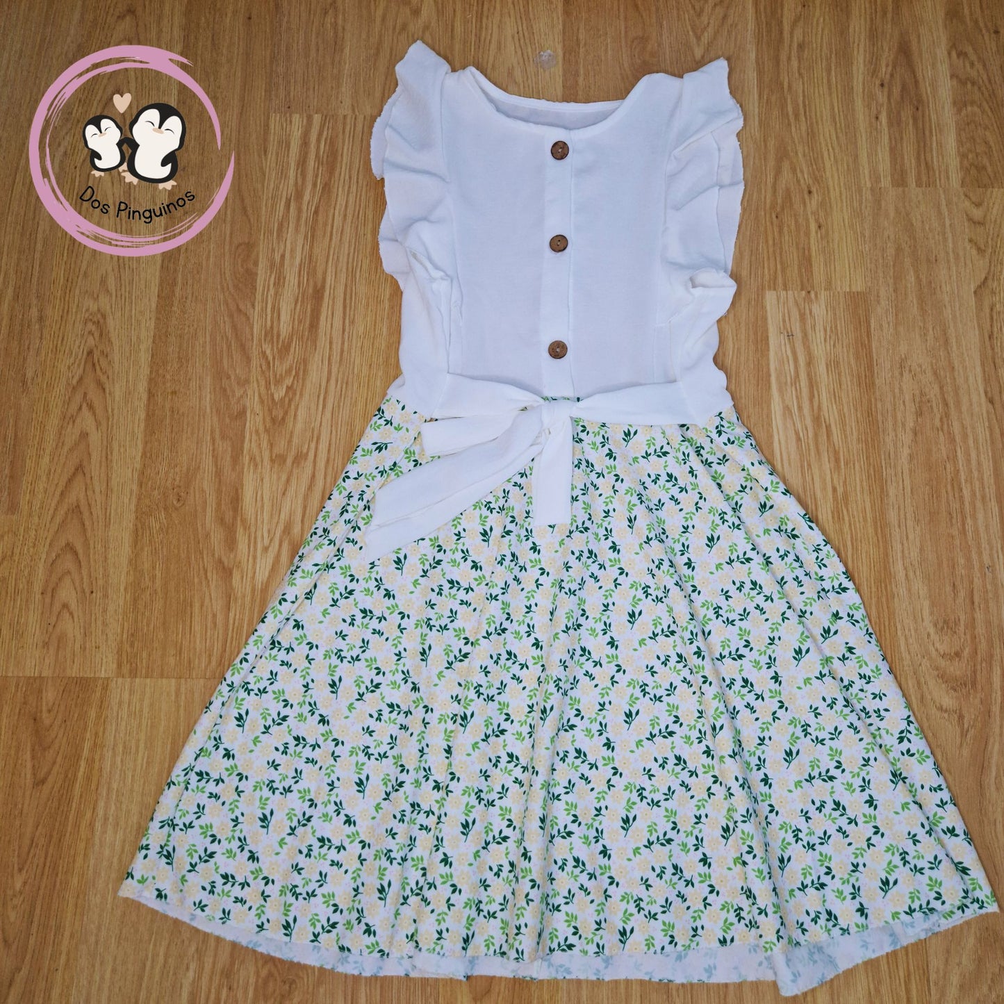 Vestido Niña Floral Verde