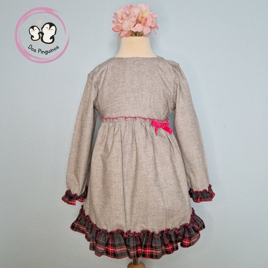 Vestido Elegante Niña Gris