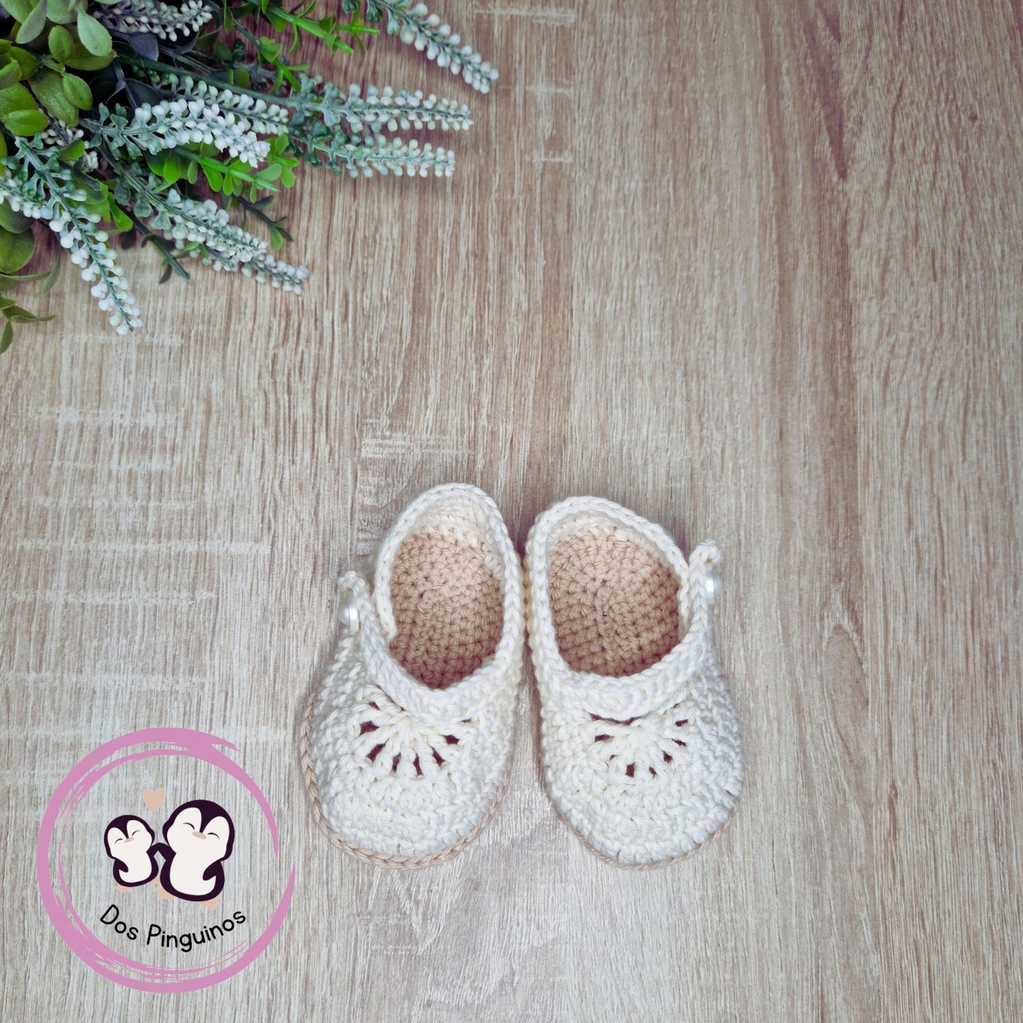 Zapatitos Crochet Beige Algodon