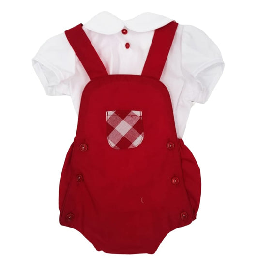 Conjunto Peto Bebé Niño Rojo