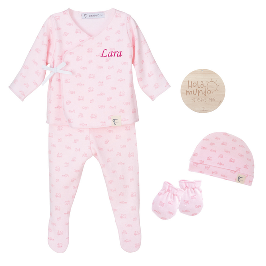 Pack Regalo Bordado Calamaro Rosa